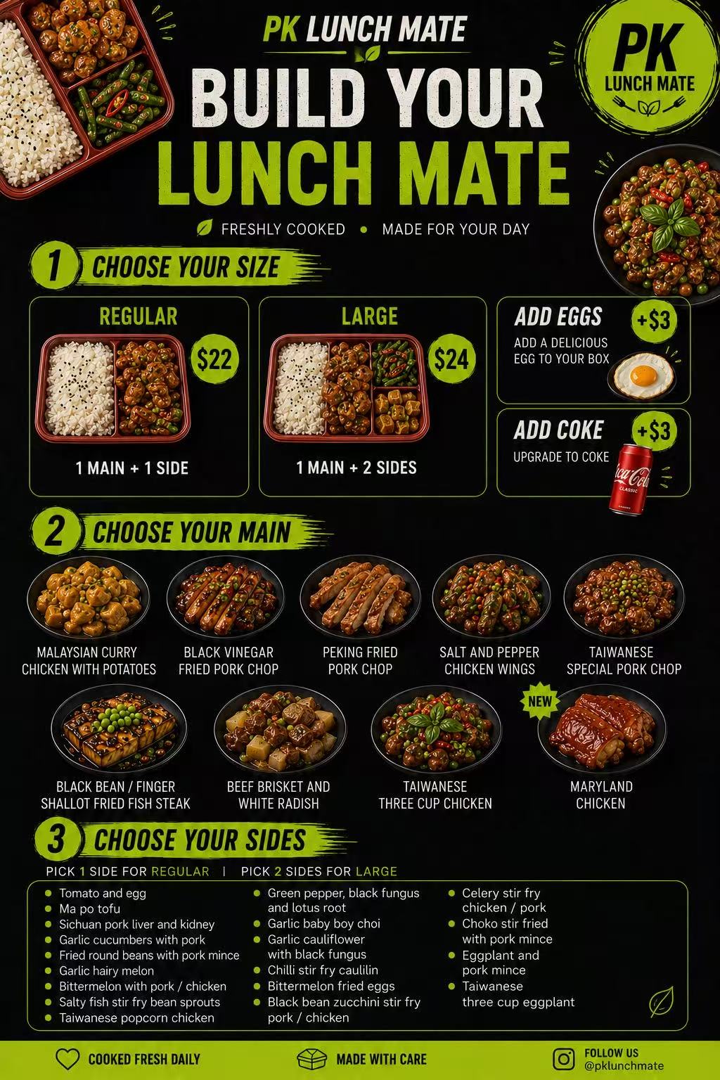 PK LunchMate regular menu