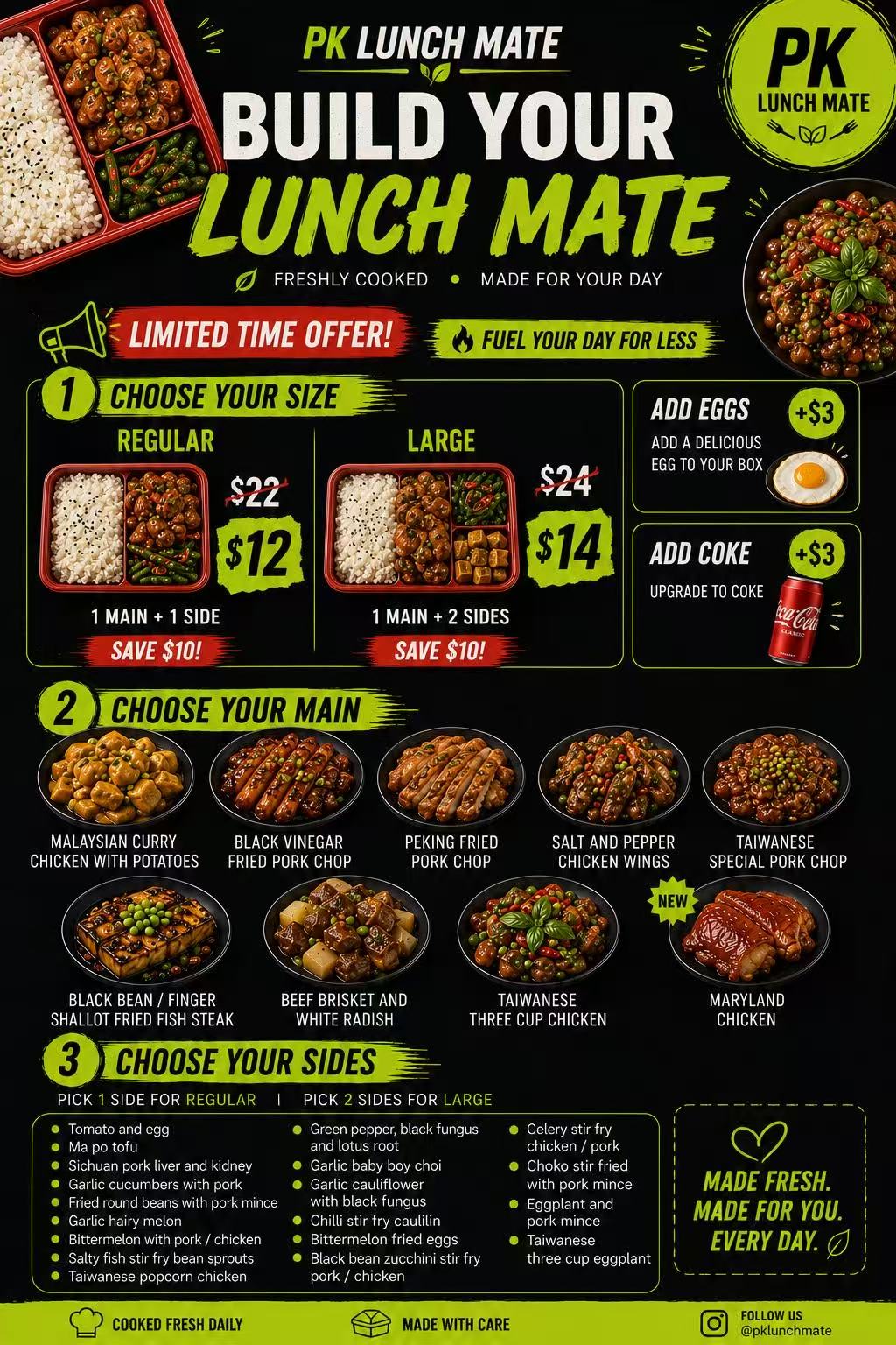 PK LunchMate trial offer menu